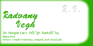 radvany vegh business card
